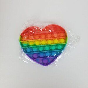 Rainbow Push Pop Fidget Colorful Heart